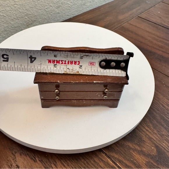 Vintage Dollhouse furniture wood bench with drawer - Picture 4 of 5